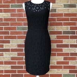 Cynthia Steffe Eyelet Round Neck Black Sleeveless Midi Dress 👗